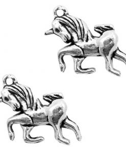 Basic Quality metalen bedels unicorn Antiek zilver