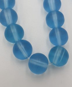 Glaskralen mat blauw rond 10mm