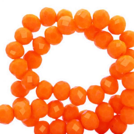 Top Facet kralen 6x4 mm disc Emberglow orange-pearl shine coating