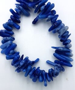 Schelp kralen tandjes 6-12mm blauw (per 10 stuks)