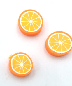 Polymeer kralen sinaasappel Orange (±10mm)