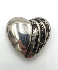Grote metallook kraal hart 40x36mm antiek zilver