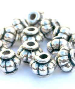 Metallook kraal 8x6mm antiek zilver