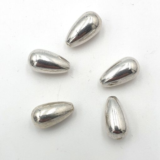 Metallook kraal rond 10mm antiek zilver