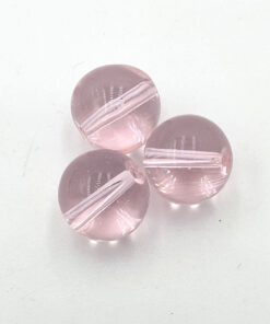 Glaskralen rond 14mm licht roze