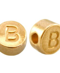 DQ metalen letterkraal B Goud (nikkelvrij)