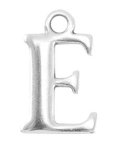 DQ metalen letter bedel E Antiek zilver