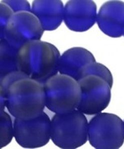 Glaskralen Cobalt blauw 6mm mat