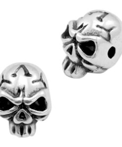 Kralen DQ metaal skull Antiek zilver (nikkelvrij)