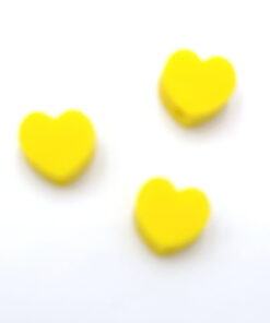 Polymeer kralen hartje 9mm geel