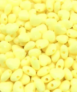 Acryl hartje mat licht geel 8mm