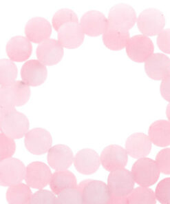 Natuursteen kralen kwarts 6mm mat Light pink