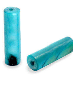 Schelp kralen tube Light petrol blue