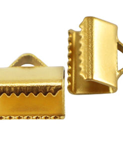 Roestvrij stalen (RVS) stainless steel onderdelen lintklem 8mm Gold