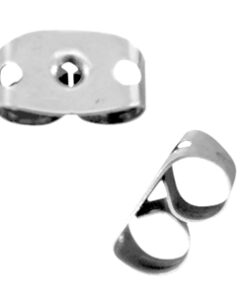 Roestvrij stalen (RVS) oorbellen stoppers stainless steel Zilver