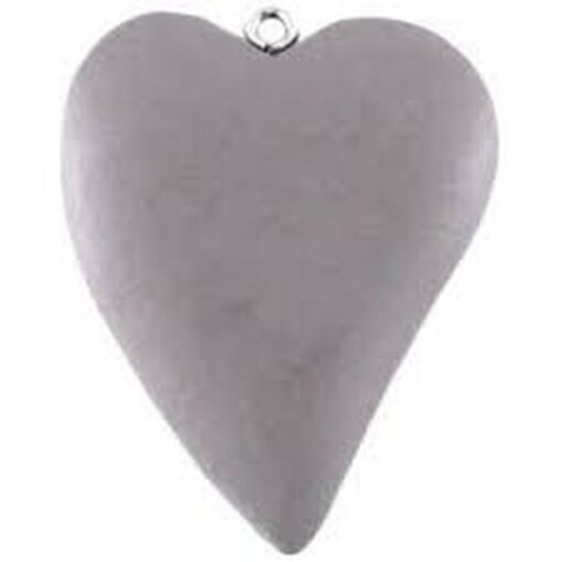 Houten bedel Hart 42x32mm taupe