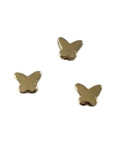 Metallook kralen vlinder 5x6mm goud