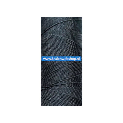 Braziliaans polyester waxkoord 1mm Antraciet grijs