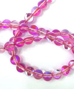 6mm glaskraal fuchsia crystal