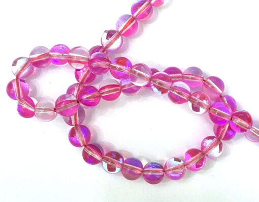 6mm glaskraal fuchsia crystal