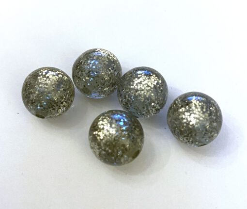 Acryl kralen Grijs glitter 12mm