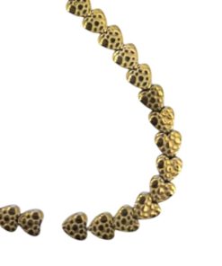 Hematite kralen hart Gold dots 6mm