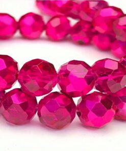 Facet glaskralen rond 2mm Fuchsia