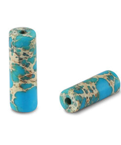 Natuursteen kralen tubes Ocean blue